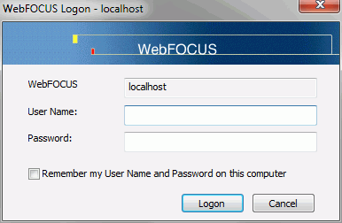 WebFOCUS Logon dialog box