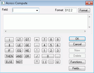 Across Compute dialog box