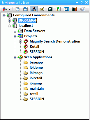 Configured Environments panel