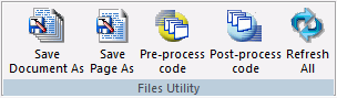 Utilities tab, Files Utility group