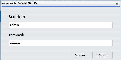 Auf der WebFOCUS-Seite anmelden