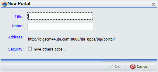 Dialogbox Neues Portal