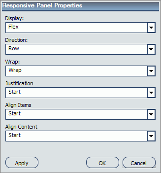 Dialogbox Reaktive-Paneleigenschaften