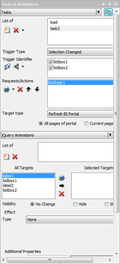 Panel Tasks & Animationen