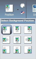 Option Hintergrundposition auswählen