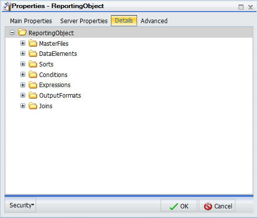 Tab Reportobjekteigenschaftendetails
