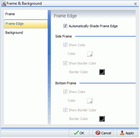 Dialogbox Rahmen und Hintergrund Tab Rahmenrand