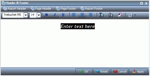 Dialogbox Kopfzeile und Fußzeile