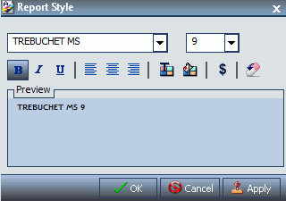 Dialogbox Report-Styling