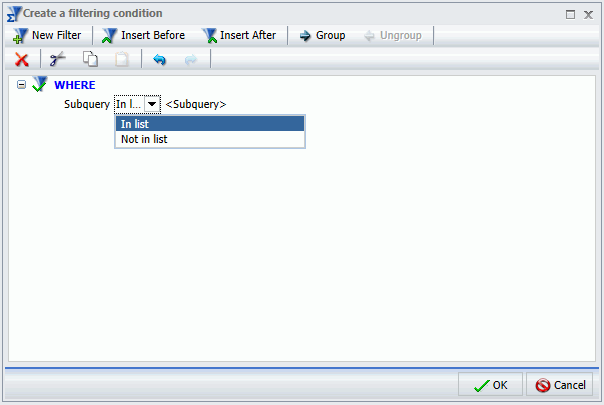 Dropdown-Liste Unterabfrage