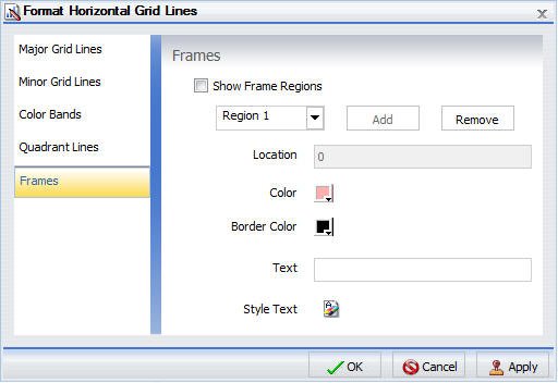 Dialogbox Rasterlinien formatieren Tab Rahmen