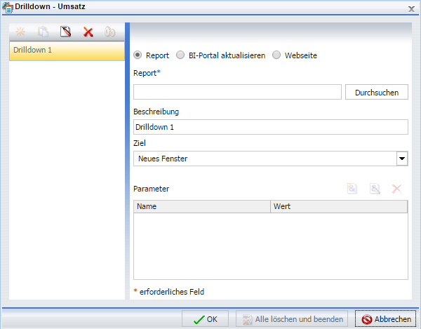 Ampelbedingung-Drilldown-Dialogbox