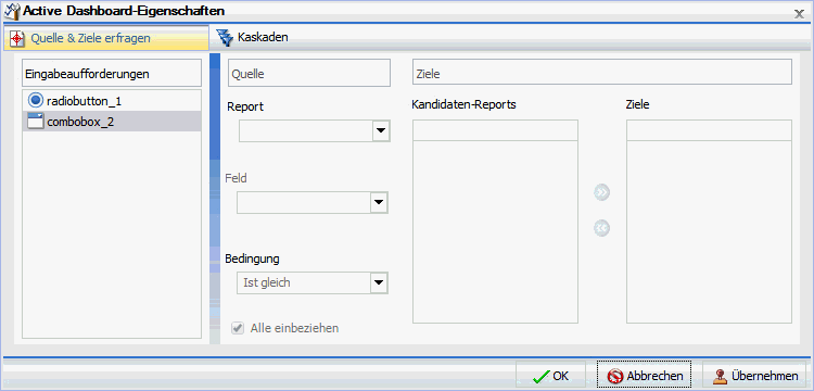 Dialogbox Active Dashboard-Eigenschaften mit der Kombobox 1 markiert