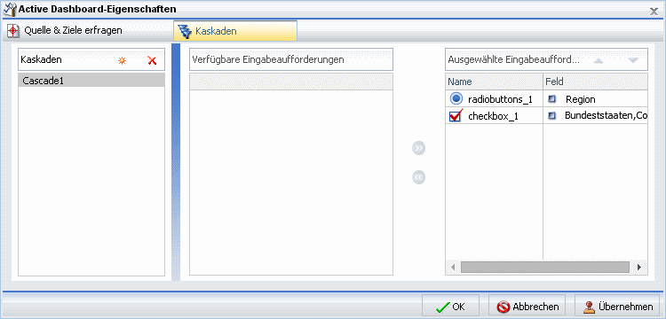 Nach oben- und Nach unten-Pfeile für ausgewählte Eingabeaufforderungen