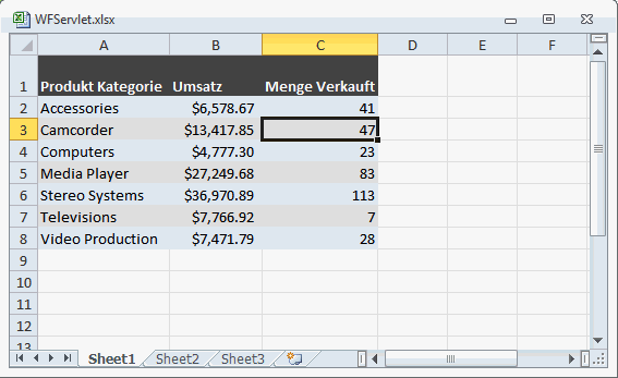 Excel-Reportausgabe