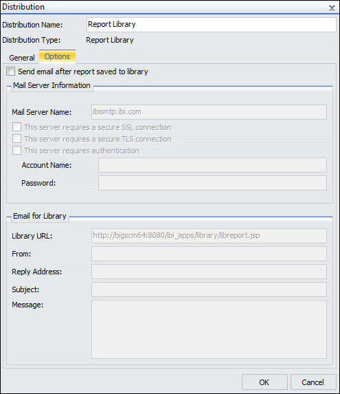 Reportbibliothekoptionen