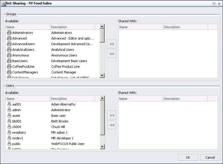 Dialogbox Freigabe einstellen
