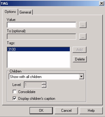 Cuadro de diálogo Tag