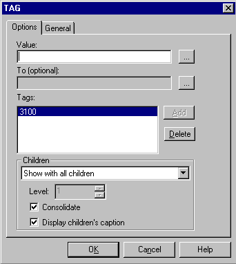 Cuadro de diálogo Tag