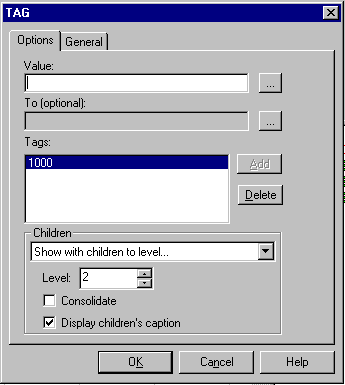 Cuadro de diálogo Tag