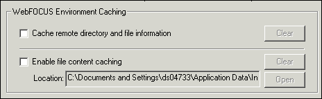 Almacenamiento en caché de entornos de WebFOCUS 