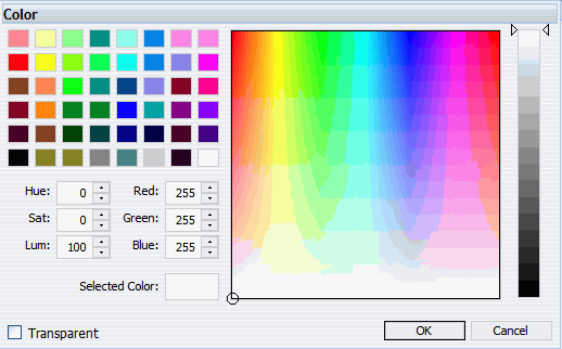 Cuadro de diálogo Selección de colores