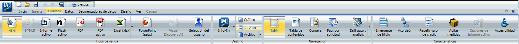 Grupo Características completamente ampliado