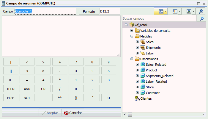 Cuadro de diálogo Resumen Compute