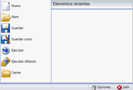 Menú principal de la aplicación InfoAssist