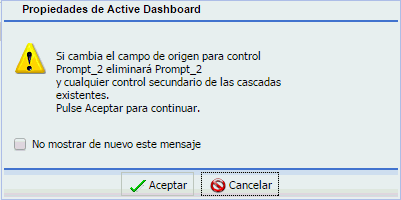 mensaje de advertencia de propiedades de cuadro de mandos activo