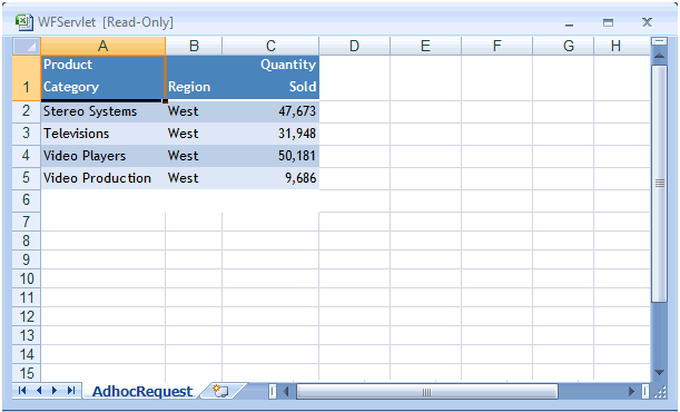 Salida de informes de Excel