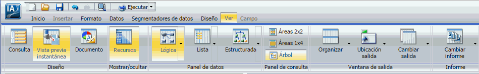Pestaña Ver