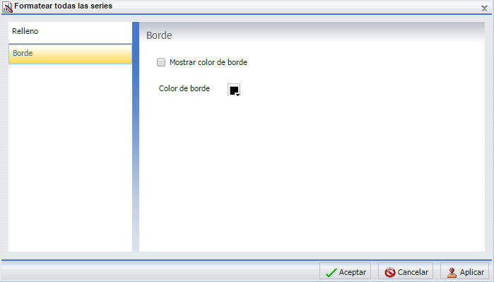 Pestaña Borde del cuadro de diálogo Formato de serie