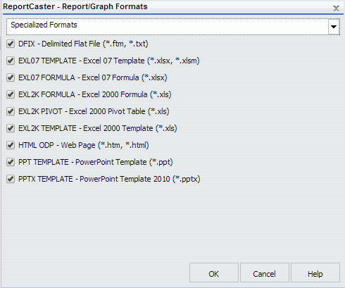 formatos especializados