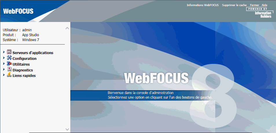 Console d'administration WebFOCUS
