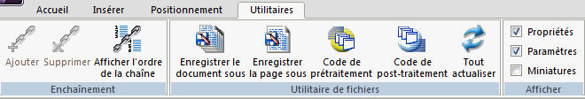 Onglet Utilitaires