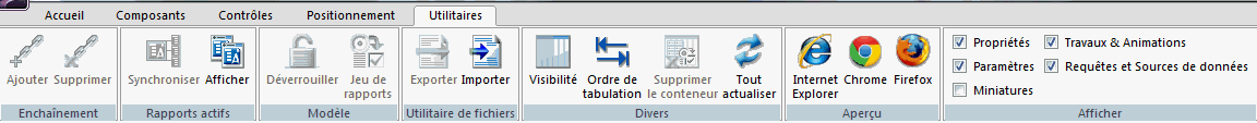 Onglet Utilitaires HTML