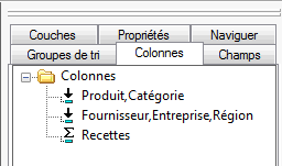 Onglet Colonnes