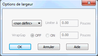 Options de largeur 