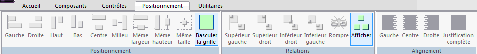 Onglet Positionnement