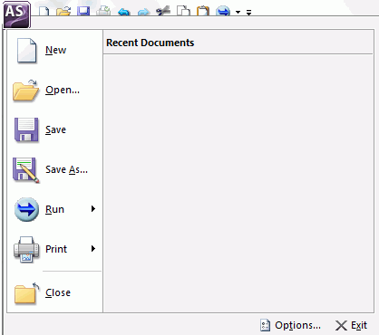 Menu Application dans App Studio