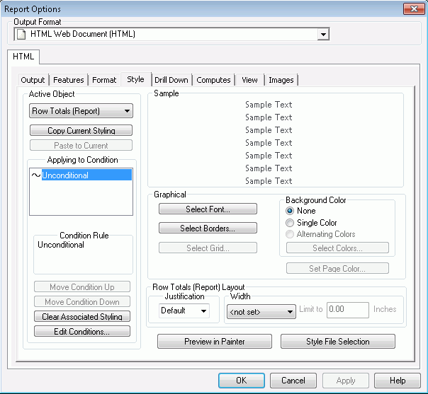 Onglet Style dans Developer Studio