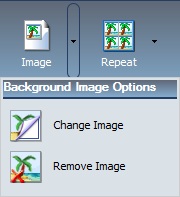 menu Options de l'image d'arrière-plan