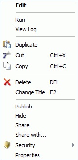 Menu contextuel Planning
