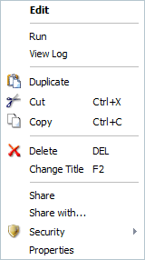 Menu contextuel Planning
