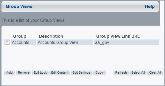 Fenêtre Vues Groupe