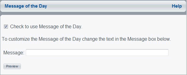 Fenêtre Message du jour