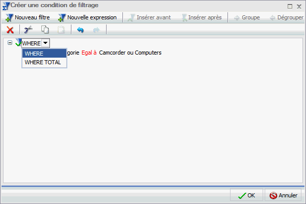 Options Where et Where Total