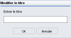 Fenêtre de dialogue Modifier le titre