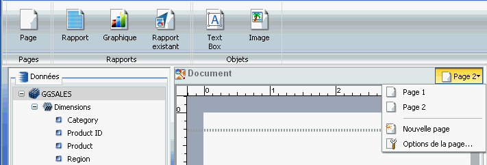 Icône Page et menu Page
